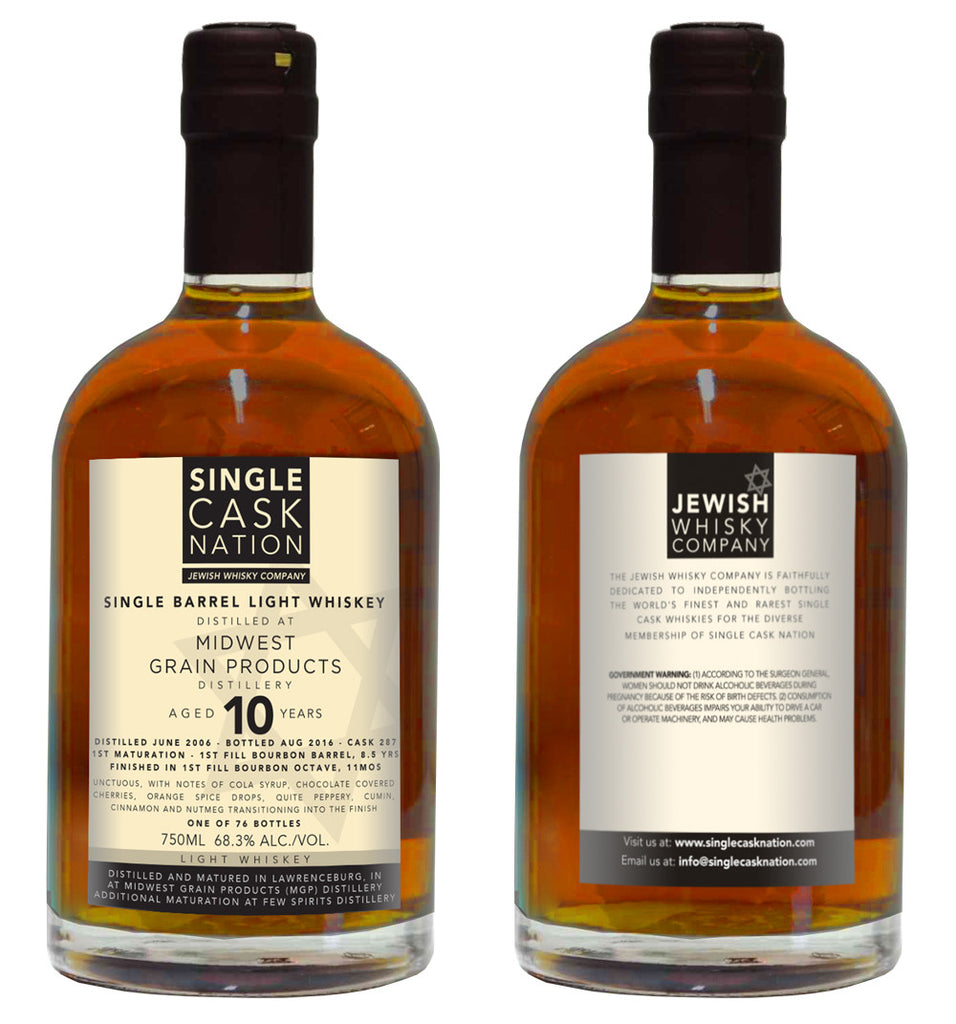 MGP Light Whisky 10yo, Cask 287, Bourbon Octave Finished - ARCHIVED
